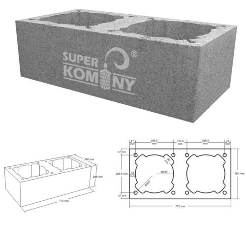 Dvouprůduchová tvárnice / SuperKomíny s.r.o.