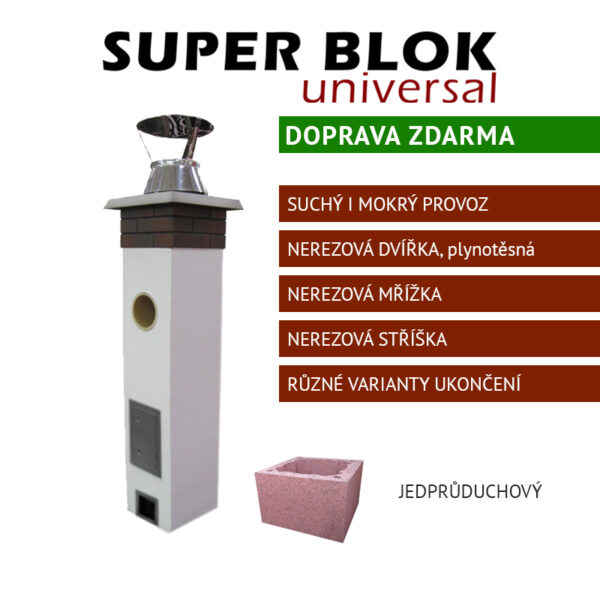 Jednoprůduchový komínový systém SUPER BLOK Universal